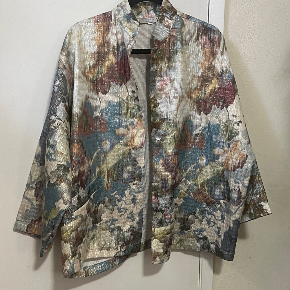 bryn Walker Metallic Floral Jacket